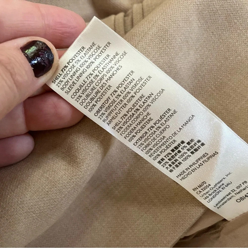 Anthropologie MAEVE Double Breasted Blazer In Beige Size 6 - Picture 7 of 10